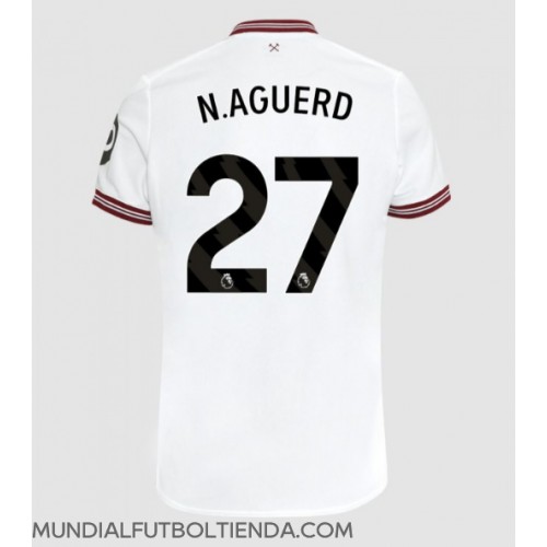 Camiseta West Ham United Nayef Aguerd #27 Segunda Equipación Replica 2023-24 mangas cortas